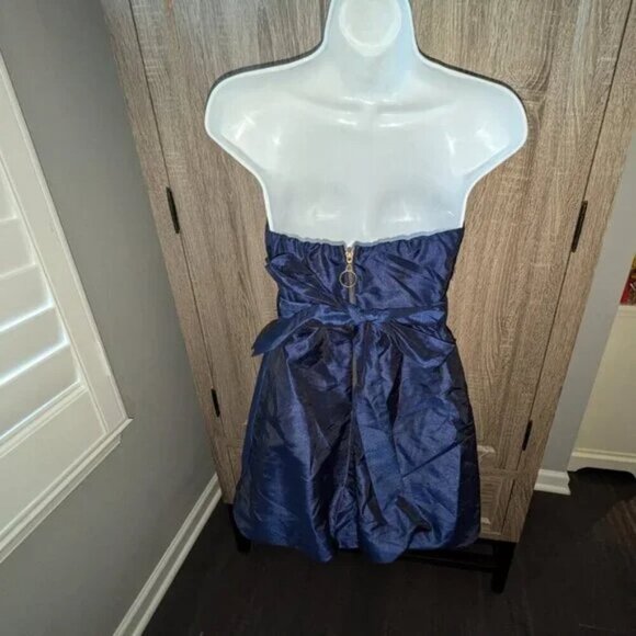 *3 FOR $9* Wet Seal Formal Short Bubble Tie Belt Micro Fancy Prom Dress Navy - Picture 3 of 3